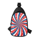 Swirly American Patriotic Print Chest Bag