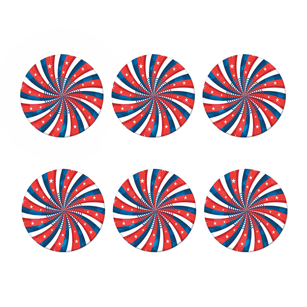 Swirly American Patriotic Print Coaster Set