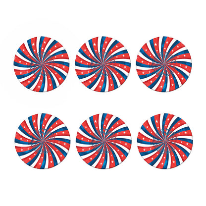 Swirly American Patriotic Print Coaster Set