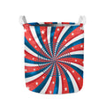 Swirly American Patriotic Print Collapsible Laundry Basket