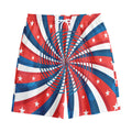 Swirly American Patriotic Print Cotton Shorts