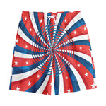 Swirly American Patriotic Print Cotton Shorts