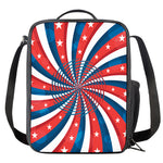Swirly American Patriotic Print Crossbody Lunch Bag
