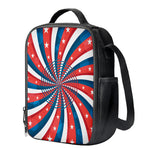 Swirly American Patriotic Print Crossbody Lunch Bag