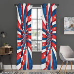 Swirly American Patriotic Print Curtain