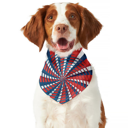 Swirly American Patriotic Print Dog Bandana