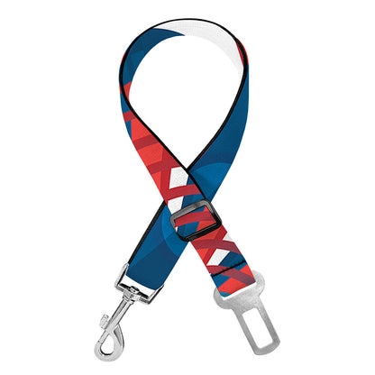 Swirly American Patriotic Print Dog Seat Belt