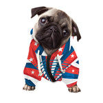 Swirly American Patriotic Print Dog Zip Up Hoodie