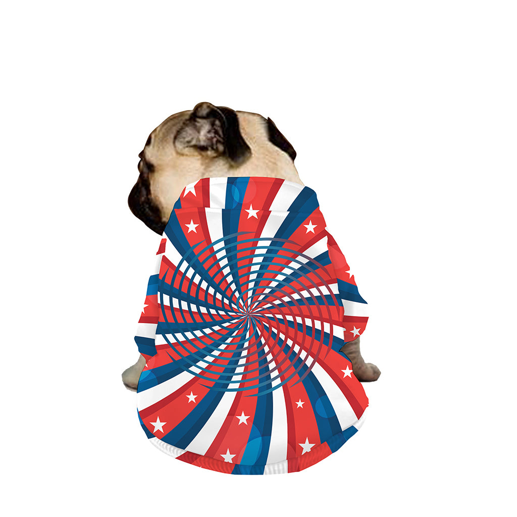 Swirly American Patriotic Print Dog Zip Up Jacket