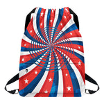 Swirly American Patriotic Print Drawstring Backpack