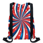 Swirly American Patriotic Print Drawstring Backpack
