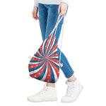 Swirly American Patriotic Print Drawstring Bag