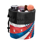 Swirly American Patriotic Print Drawstring Makeup Bag