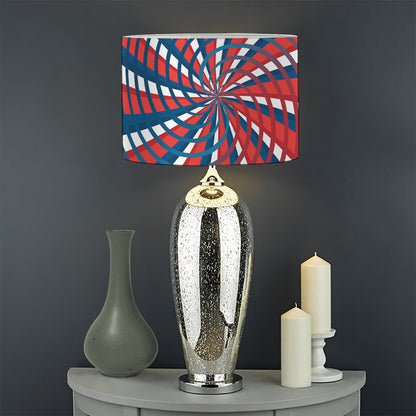 Swirly American Patriotic Print Drum Lamp Shade