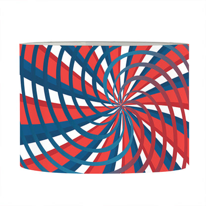 Swirly American Patriotic Print Drum Lamp Shade