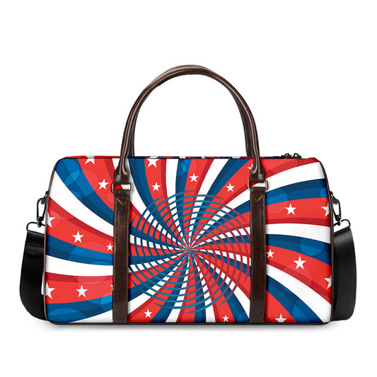 Swirly American Patriotic Print Duffle Bag