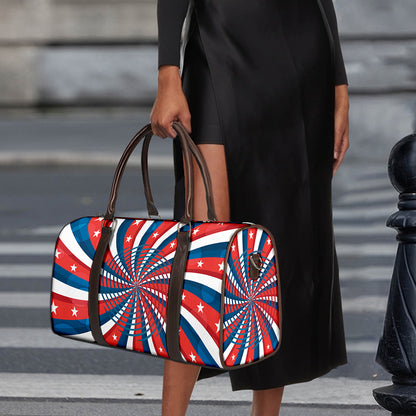 Swirly American Patriotic Print Duffle Bag