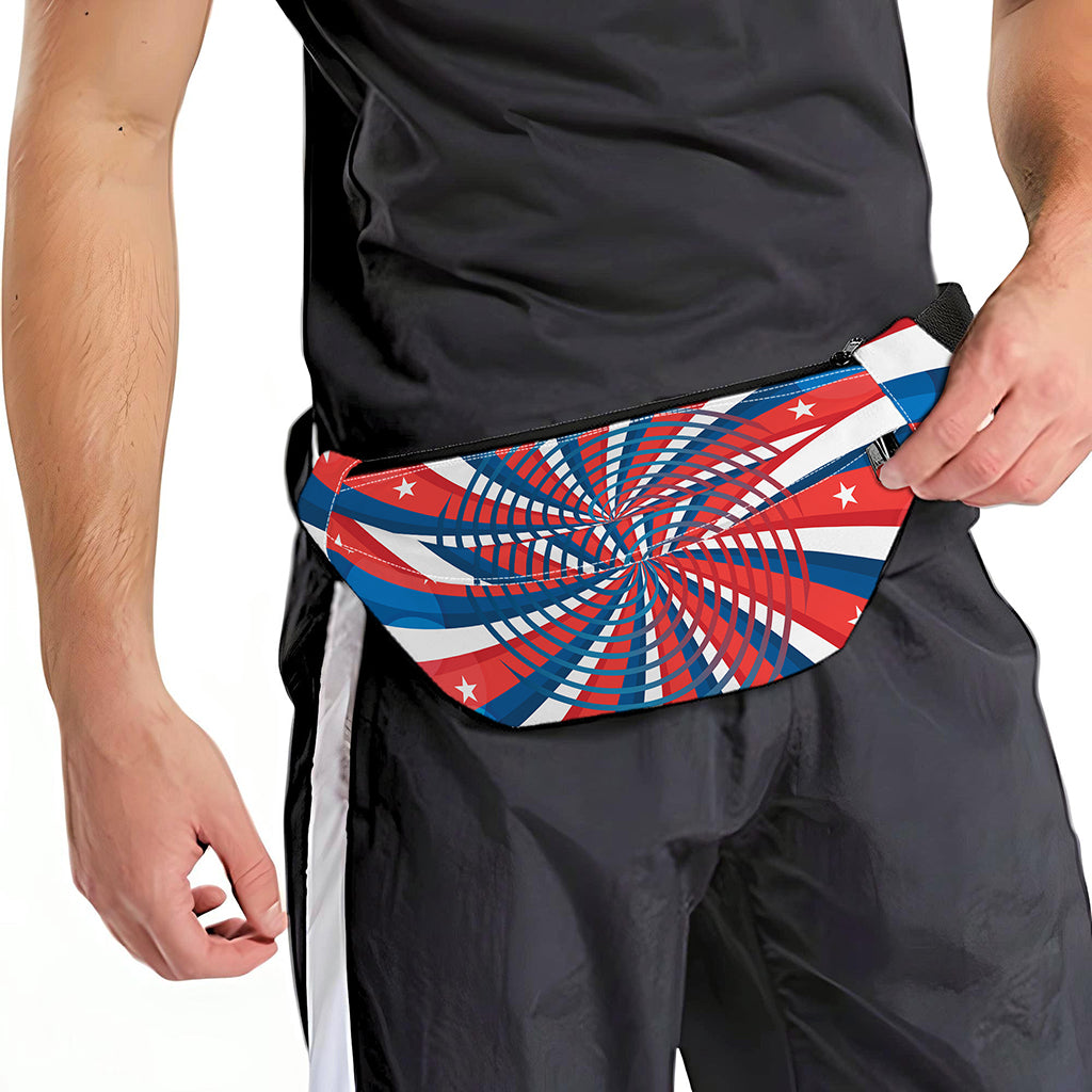 Swirly American Patriotic Print Fanny Pack