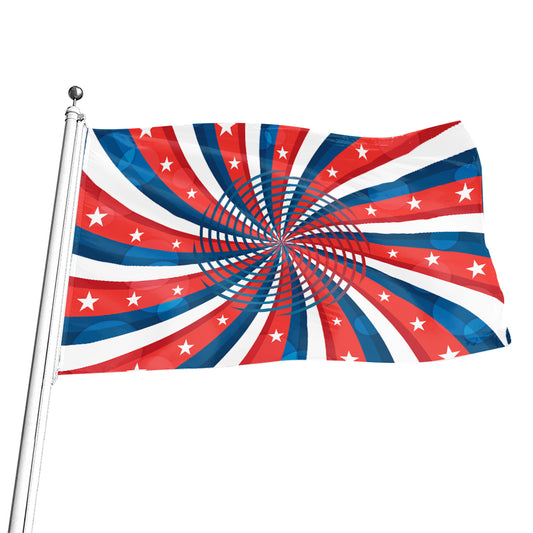 Swirly American Patriotic Print Flag