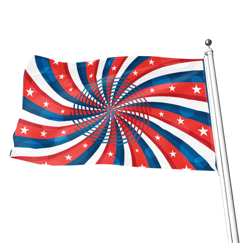 Swirly American Patriotic Print Flag