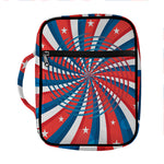 Swirly American Patriotic Print Front Pocket Bible Bag