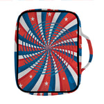 Swirly American Patriotic Print Front Pocket Bible Bag