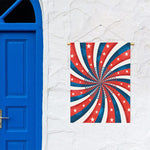 Swirly American Patriotic Print Garden Flag