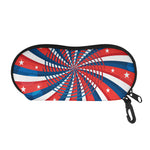 Swirly American Patriotic Print Glasses Case
