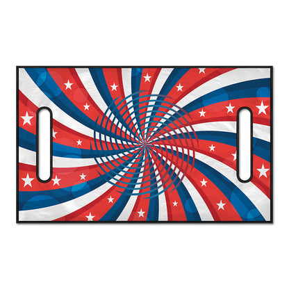 Swirly American Patriotic Print Golf Cart Seat Cover