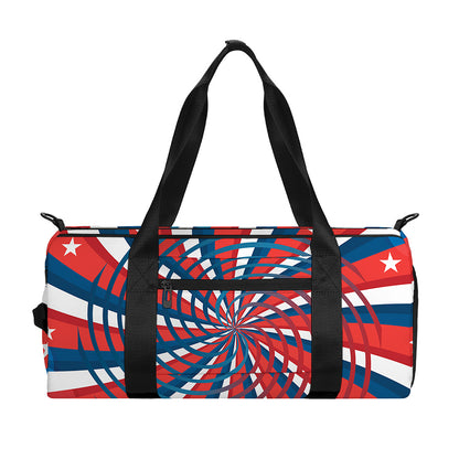 Swirly American Patriotic Print Gym Bag
