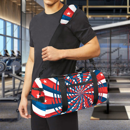 Swirly American Patriotic Print Gym Bag