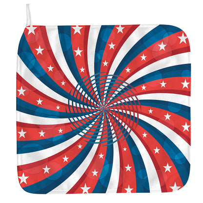 Swirly American Patriotic Print Hand Towel