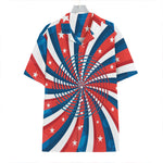 Swirly American Patriotic Print Hawaiian Shirt