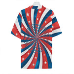Swirly American Patriotic Print Hawaiian Shirt