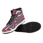 Swirly American Patriotic Print High Top Leather Sneakers