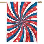 Swirly American Patriotic Print House Flag