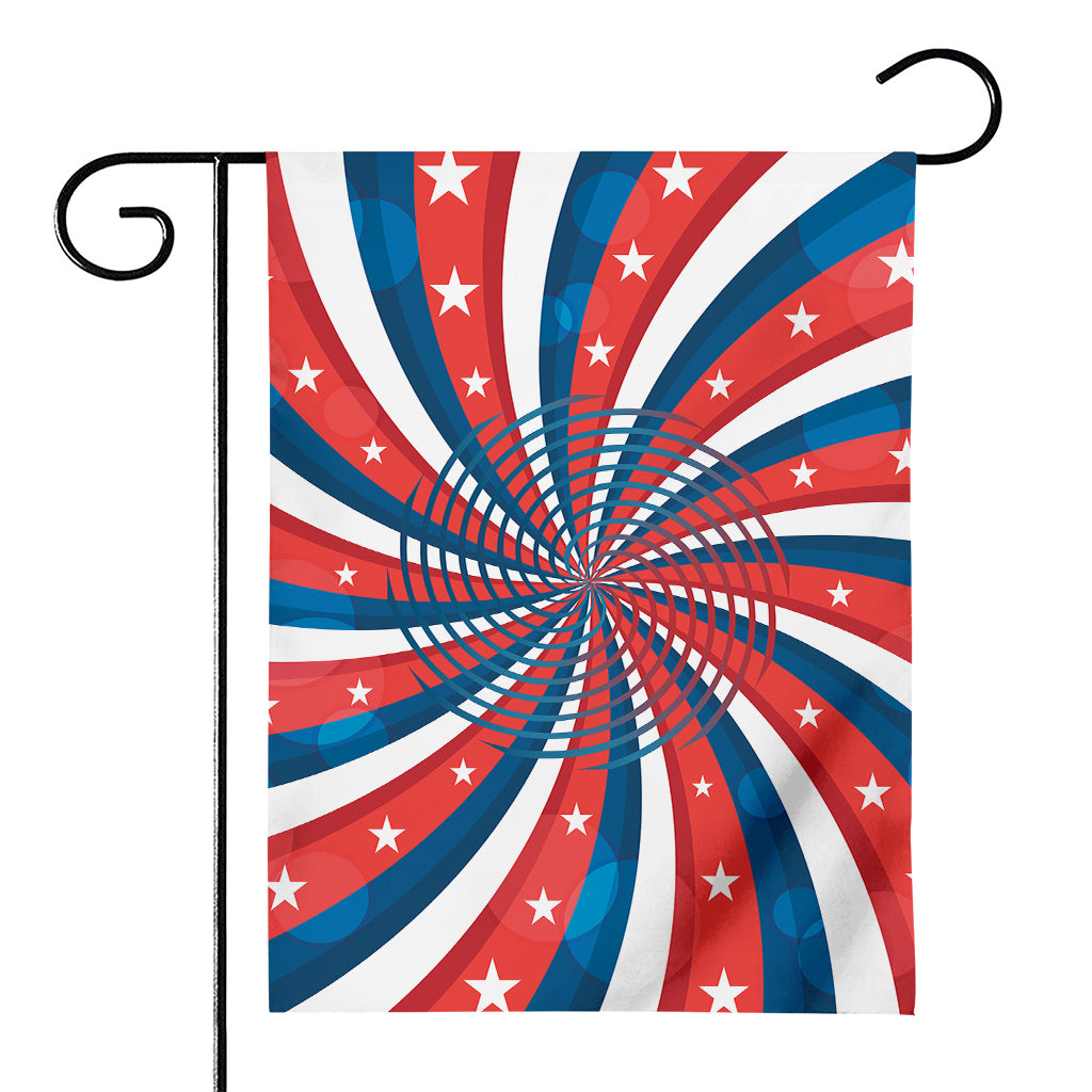 Swirly American Patriotic Print House Flag