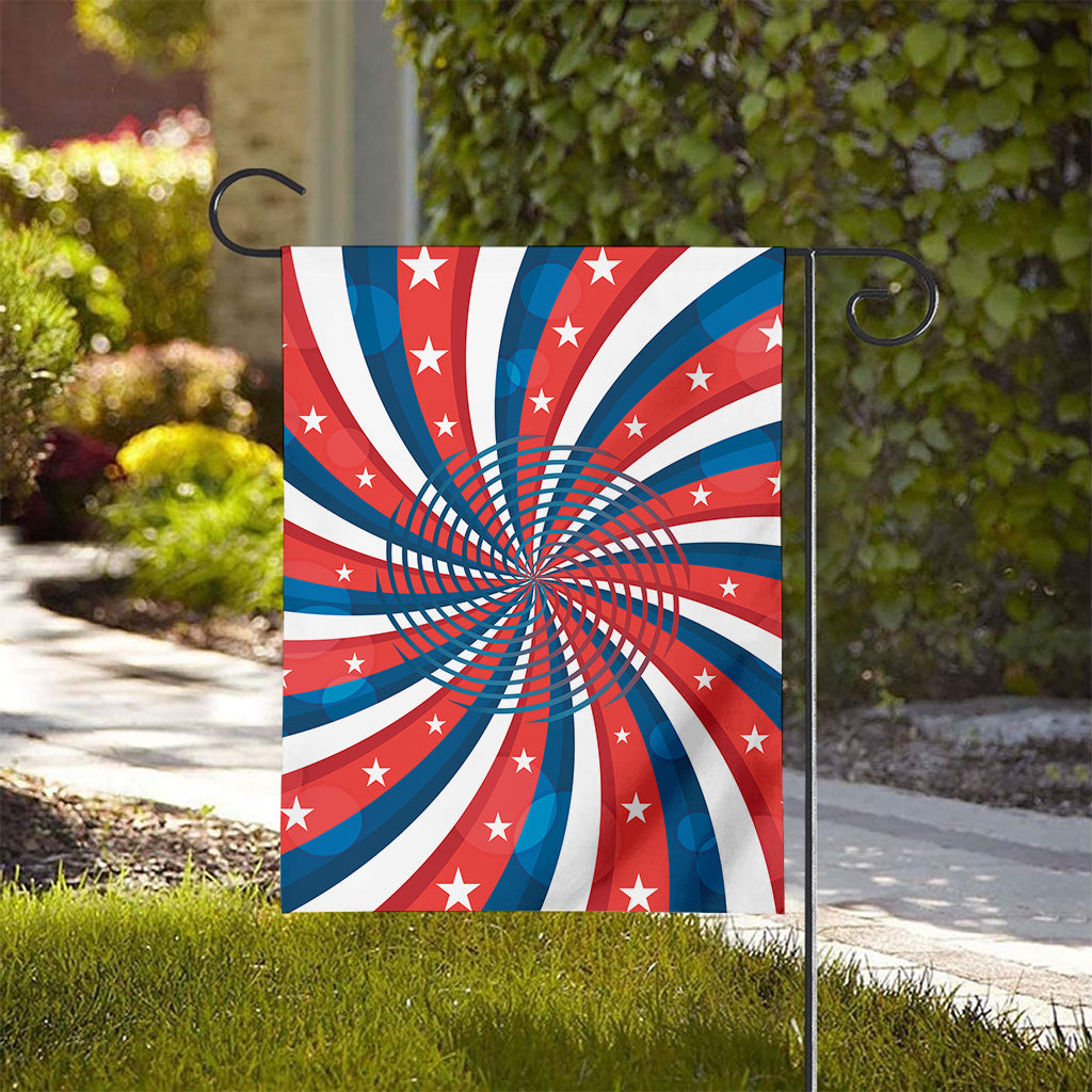 Swirly American Patriotic Print House Flag
