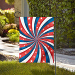 Swirly American Patriotic Print House Flag