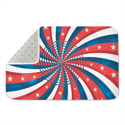 Swirly American Patriotic Print Indoor Door Mat