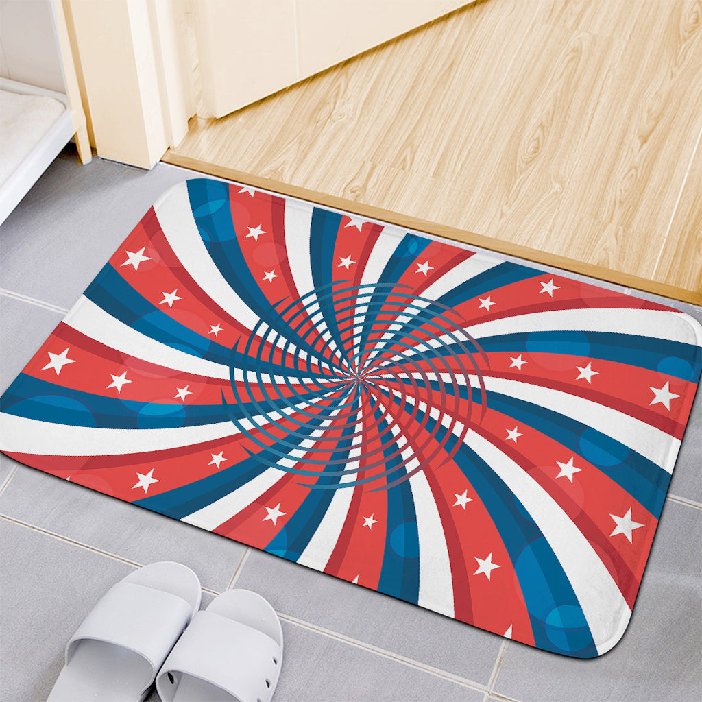 Swirly American Patriotic Print Indoor Door Mat
