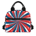 Swirly American Patriotic Print Insulated Lunch Bag