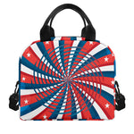Swirly American Patriotic Print Insulated Lunch Bag
