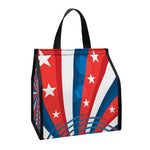 Swirly American Patriotic Print Insulated Lunch Tote