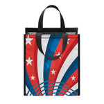 Swirly American Patriotic Print Insulated Lunch Tote