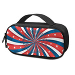 Swirly American Patriotic Print Insulin Cooler Travel Case