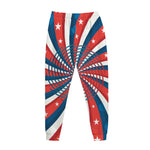 Swirly American Patriotic Print Jogger Pants