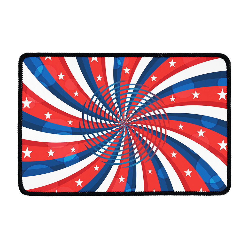 Swirly American Patriotic Print Kitchen Mat