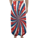 Swirly American Patriotic Print Lantern Pants