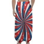 Swirly American Patriotic Print Lantern Pants